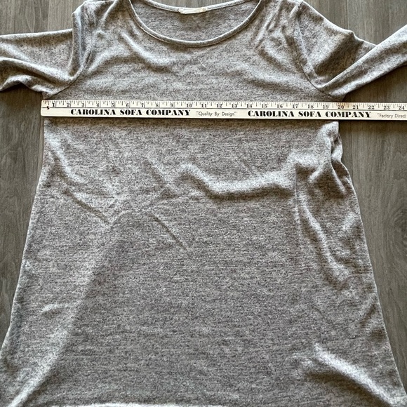 Reborn J Tunic Blouse Heather Grey Asymmetrical Hem Line Women’s Large - Picture 5 of 7